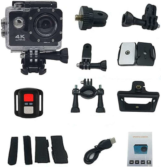 1124.039 Action Camera 4K Ultra HD Υποβρύχια (με Θήκη) με Οθόνη Μαύρη