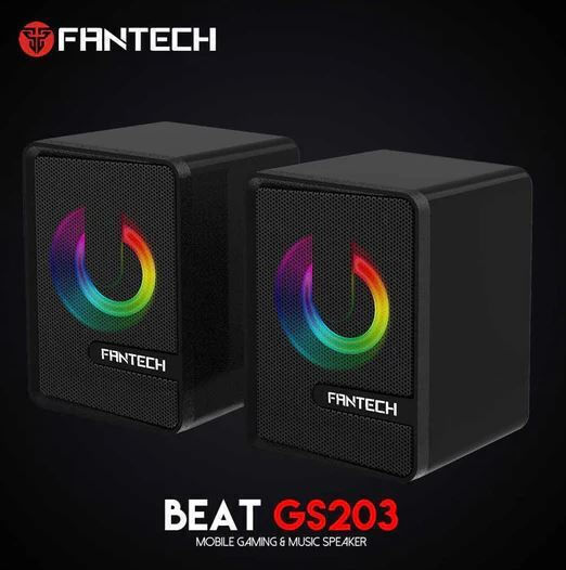 FanTech GS203 Beat Computerlautsprecher 2.0 mit RGB-Beleuchtung in Schwarz Farbe