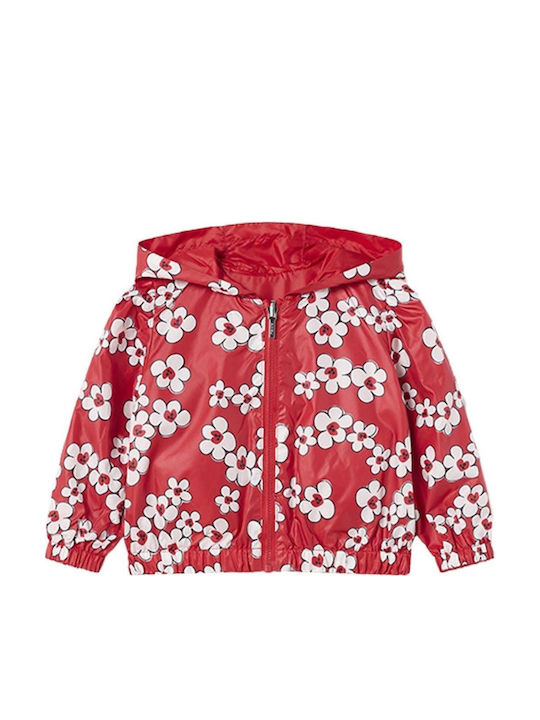 Kids' Casual Jacket Short Double Sided with Hood Red