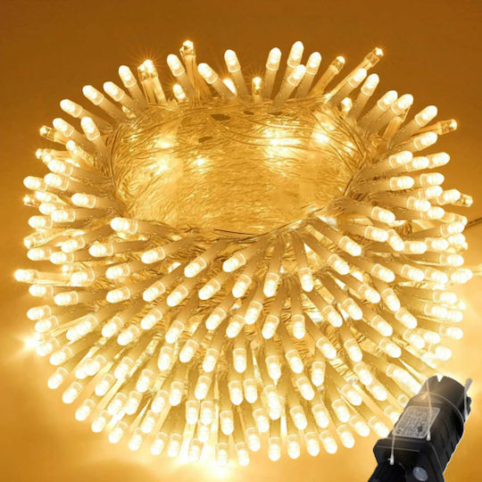500 Lights LED 22.5m. Warm White type Rain 1pcs