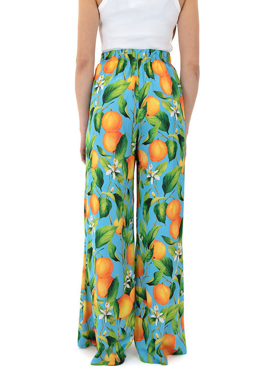C. Manolo Women's Fabric Palazzo Pants Multicolor