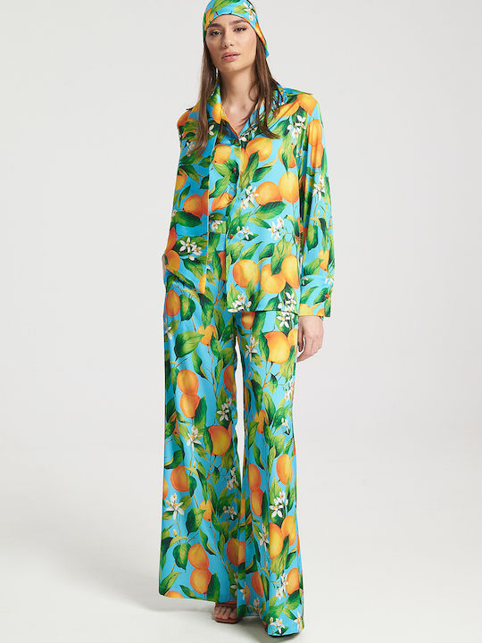 Damen Stoff Hose Multicolor