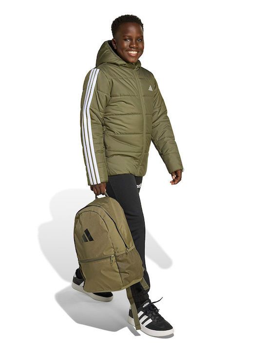 Padded Waterproof Kids Sports Windproof Jacket with Lining Khaki