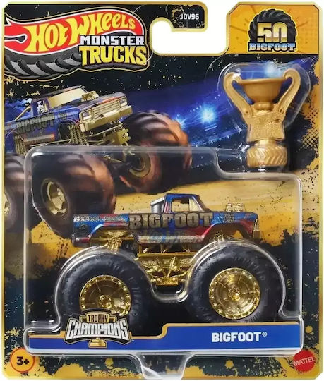 Hot Wheels Auto Monster Trucks 50 Bigfoot Trophy Champions Bigfoot Fahrzeug 1:64 Monster Truck für 3+ Jahre
