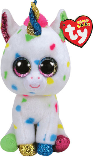 TY Plush Unicorn Beanie Boos Harmonie the Unicorn for Ages 3+ 15 cm