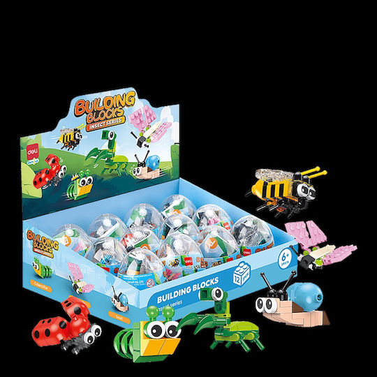 Deli Building Blocks Construction Insects in Transparent Egg for 6+ Years (Various Designs) 1pc H740