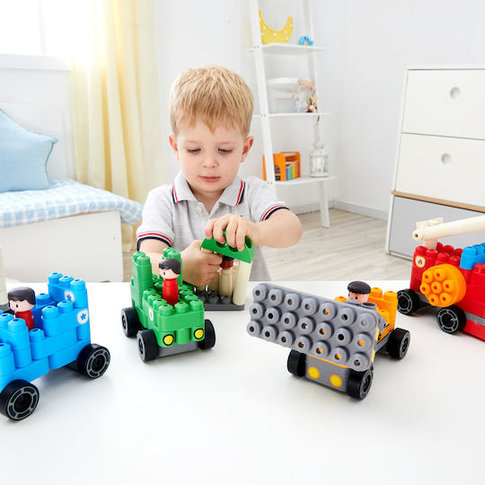 Hape Τουβλάκια PolyM Vehicle για 2-6 Ετών 130τμχ
