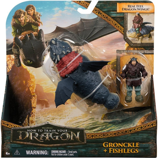 Spin Master Wie Man Deine Drachen Trainiert Miniatur-Spaßspielzeug Drachen & Wikinger - Gronckle & Fishlegs 25cm