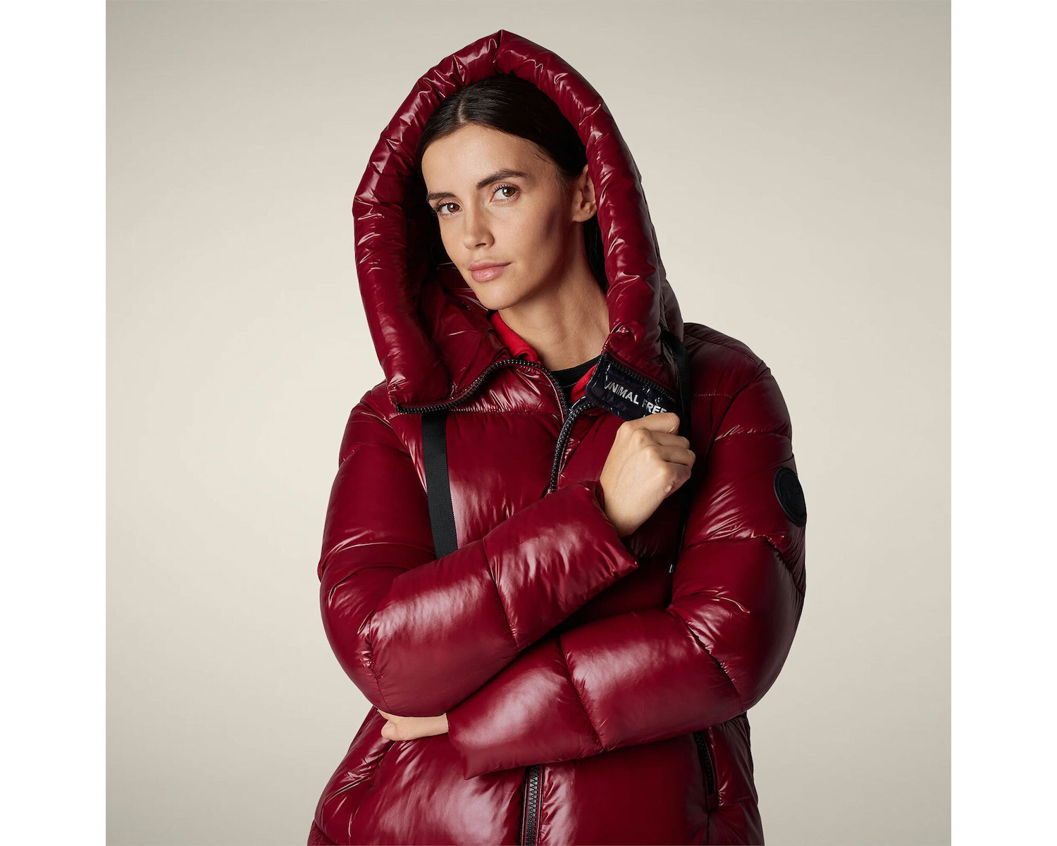 Save The Duck Women's Puffer Jacket for Winter with Hood Wine Red
