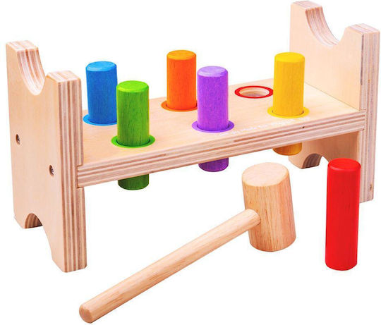 Big Jigs Hammer Toy Cylinders with Hammer made of Wood for 12++ Months