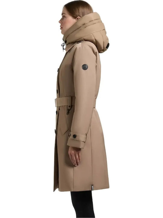 Γυναικείο Μπουφάν για Χειμώνα Beige