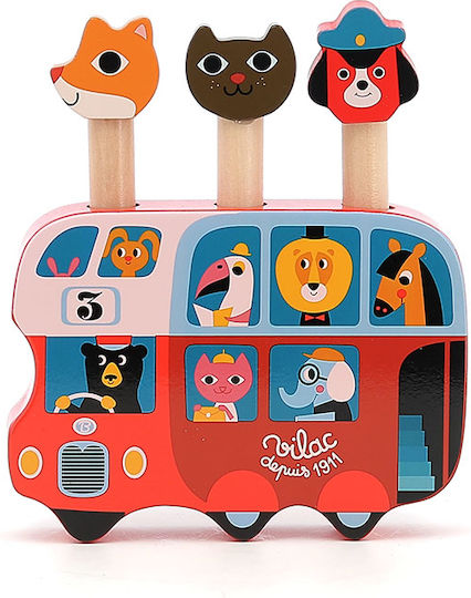Vilac Играчка за сортиране на форми Pop-Up Bus от дърво