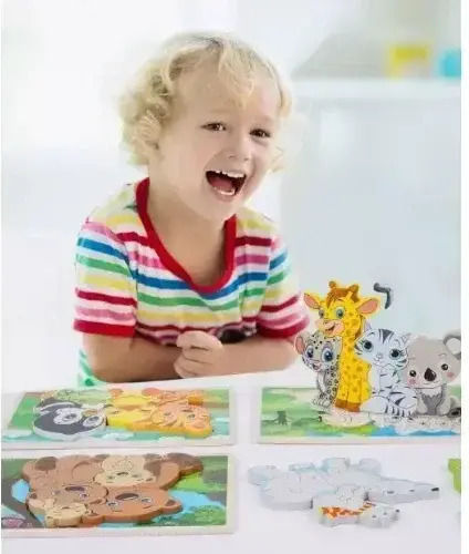 Lemnos Puzzle pentru Copii cu Îmbinări 8buc Spring