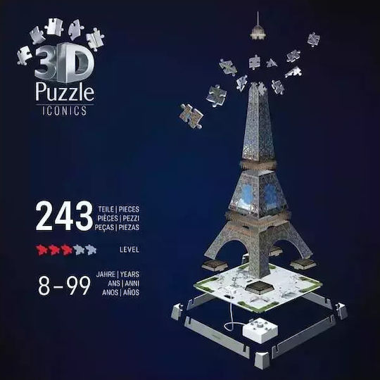 Kids Puzzle 3D Iconics Eiffel Tower Night Edition 216pcs Ravensburger
