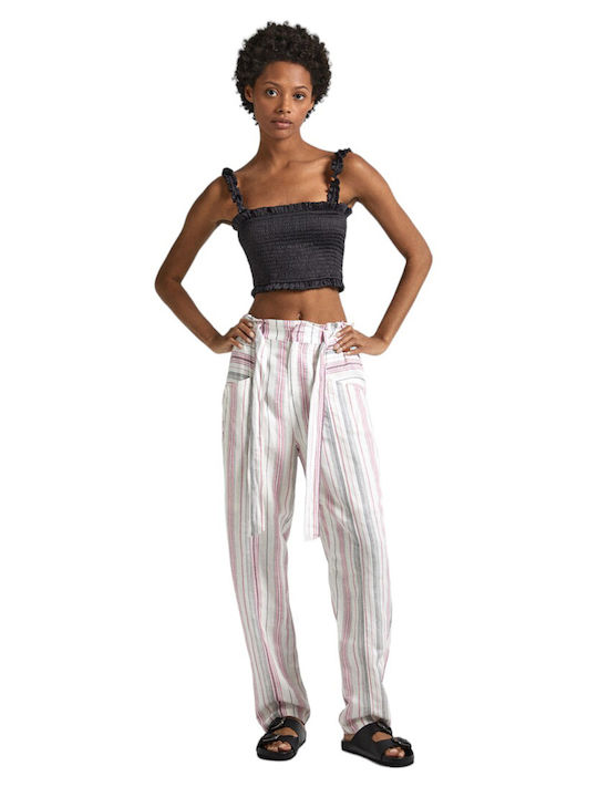 Damen Leinen Hose Weiß