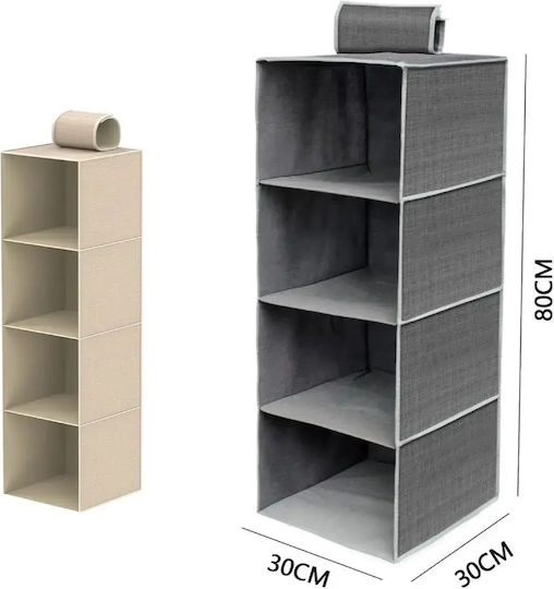 Tpster Fabric Hanging Clothes Shelf in Grey Colour 80x30x80cm