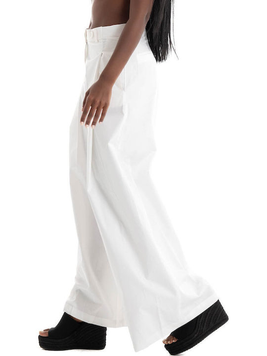 Pants Women's Fabric Trousers White
