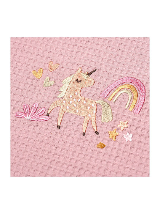 Adam Home Κουβέρτα Κούνιας Unicorn Πικέ Ροζ 110x140εκ.