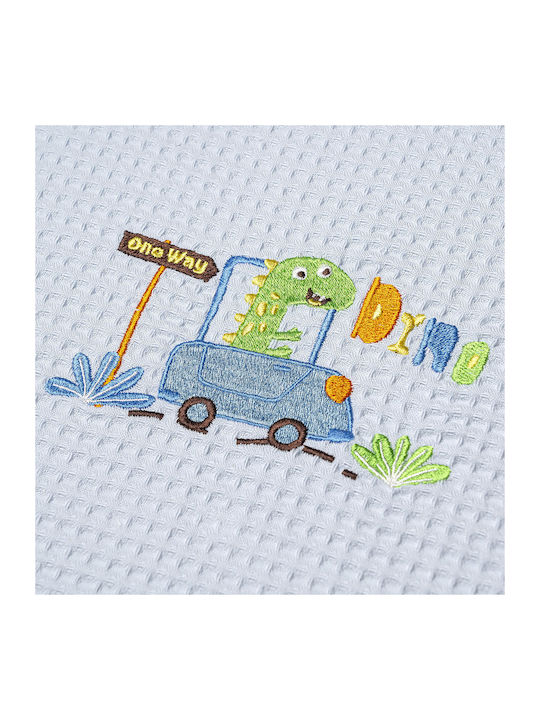 Adam Home Blanket Nursery Swaddling Blankets Dinosauros Waffle Blue Blue 80x110cm