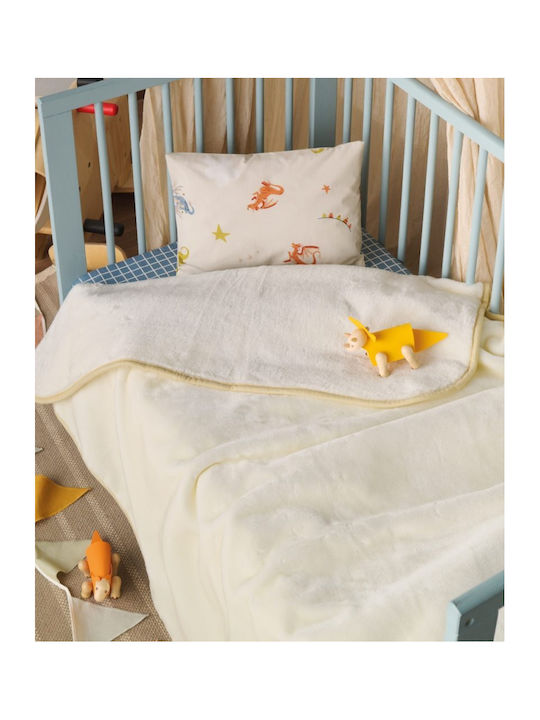Kentia Κουβέρτα Αγκαλιάς & Λίκνου Baby Notte Λευκή 80x100εκ.