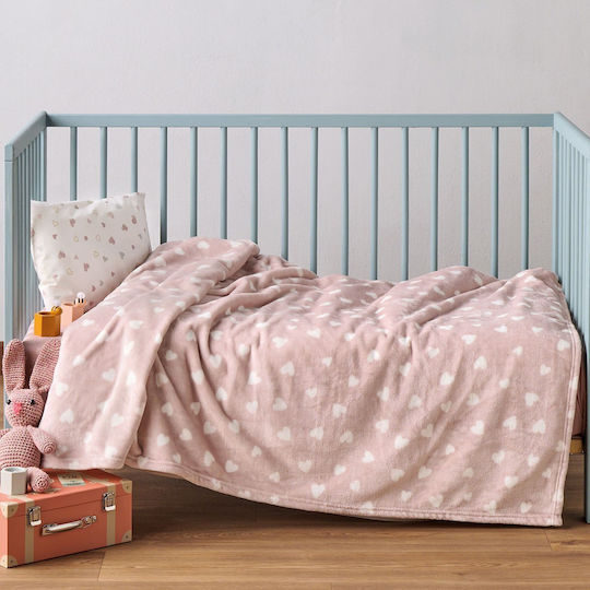 Kentia Decke Wickeltücher für Kinderzimmer Amar Vlies Rosa 80x100cm