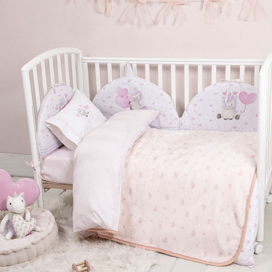 Nima Blanket Cot Velvet Pink 110x140cm