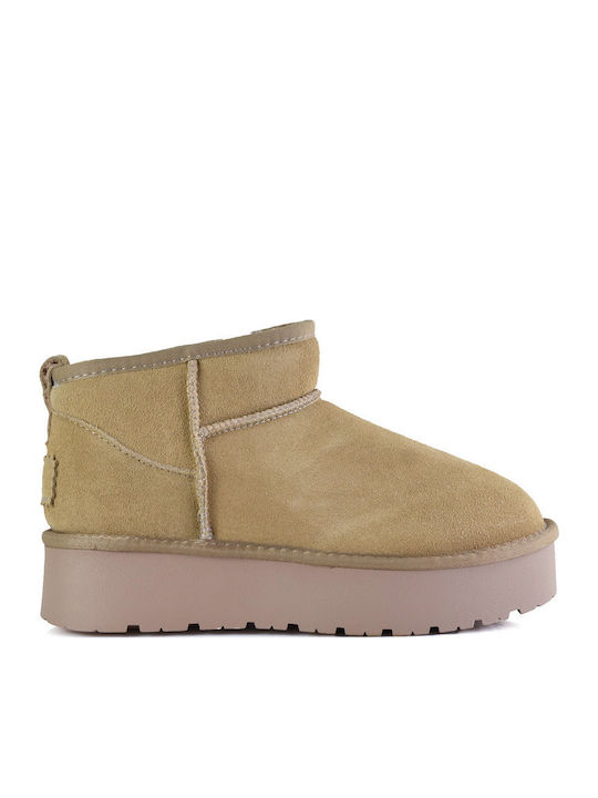 Ghete De Piele Dama Bej