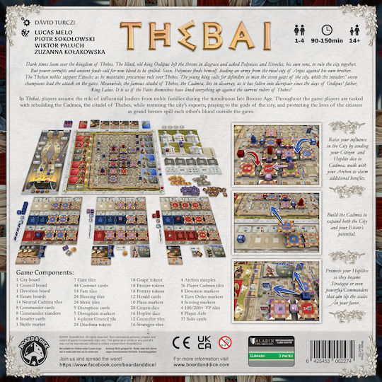Board Game Thebai for 1-4 Players 14+ Years Old (EN) Board & Dice