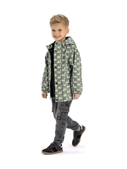 Geacă Casual Pentru Copii Cu Glugă Verde