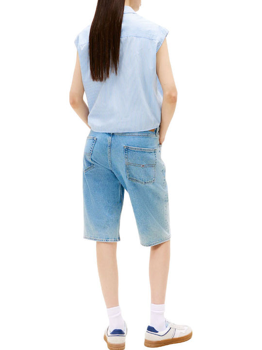 Women's Striped Sleeveless Shirt Sky Blue