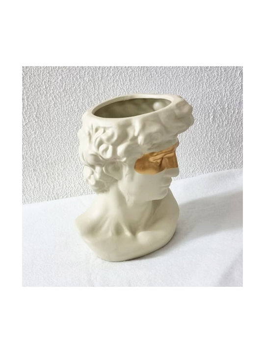 Velve Διακοσμητικό Βάζο Κεραμικό Εκρού 22x22xΥ22cm