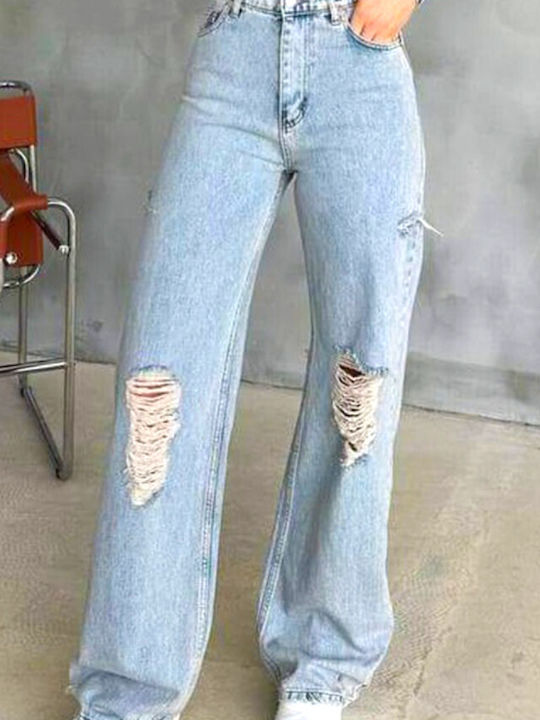 Damen Stoff Hose Blau