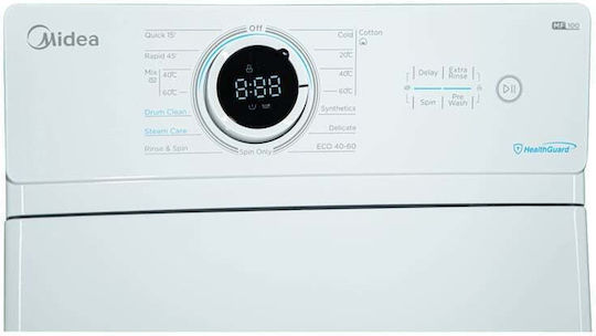 Midea Πλυντήριο Ρούχων Άνω Φόρτωσης 6kg με Τεχνολογία Ατμού 1200 Στροφών BLDC Motor MF100T60B/W-HR