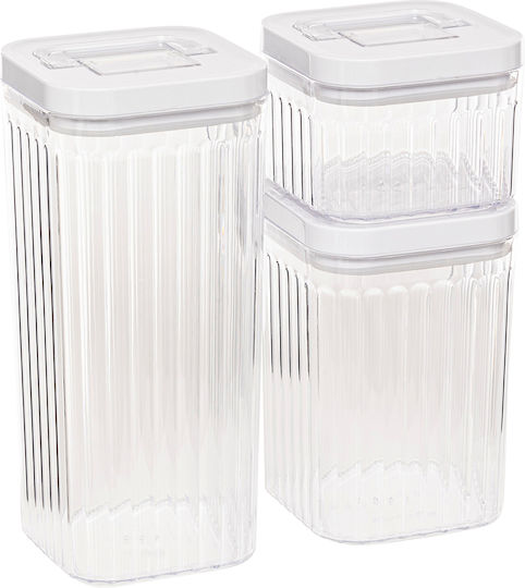 5Five Set 3Stück Gläser Allgemeine Verwendung mit luftdichtem Deckel Kunststoff Transparent 350ml 5Five Set 3Stück Gläser Allgemeine Verwendung mit luftdichtem Deckel Kunststoff Transparent 350ml