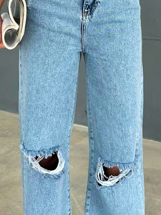 High Waist Women's Jean Trousers in Baggy Line