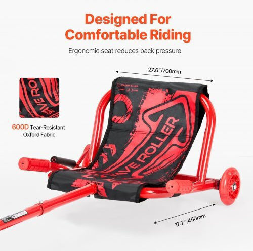 Kids Ride On Car Foot-to-Floor One-Seater Red for 10+ Years