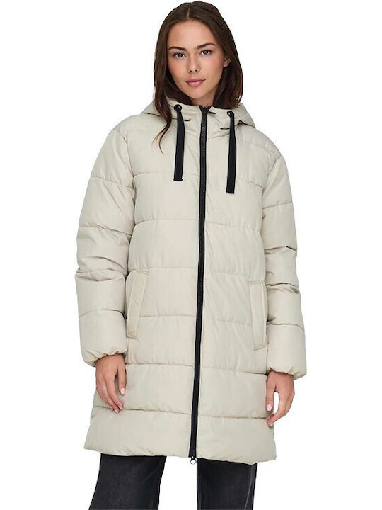 Lang Damen Puffer Jacke für Winter Graphite