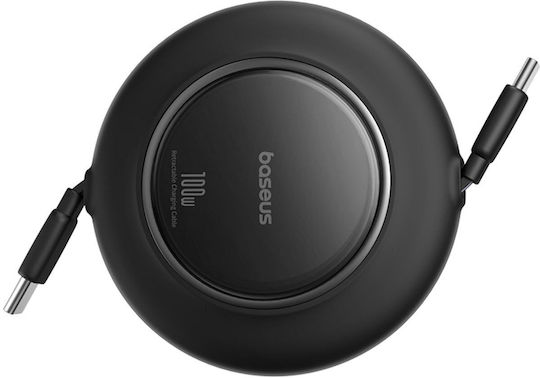 Baseus Mini Extensibil USB 2.0 Cablu USB-C bărbătesc - USB-C 100W Negru 2m