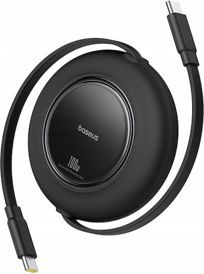 Baseus Mini Extensibil USB 2.0 Cablu USB-C bărbătesc - USB-C 100W Negru 2m