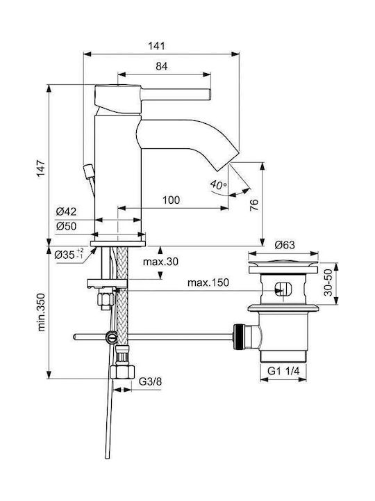 Ideal Standard Mixing Sink Faucet Black