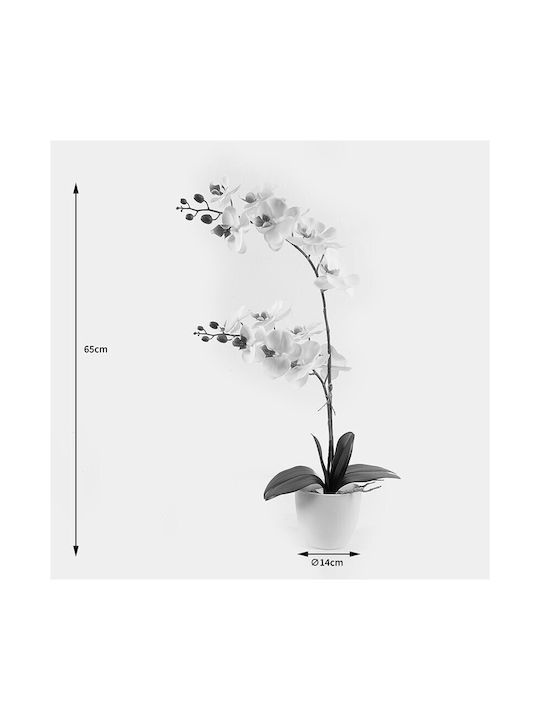 Decorative Potted Orchid White Inart 36x17x65cm