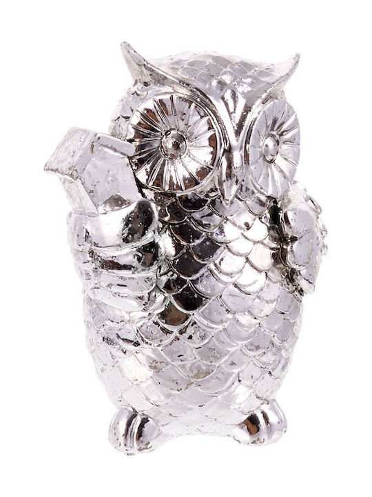 Owl Polyresin Silver 8.5x7.5x12 cm 1 Piece Random Design 04.r-25163