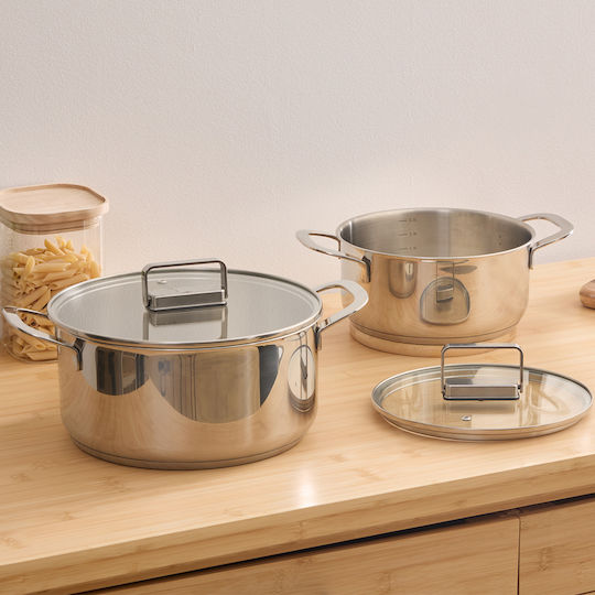5Five Pots Set from Stainless Steel 2 Pieces