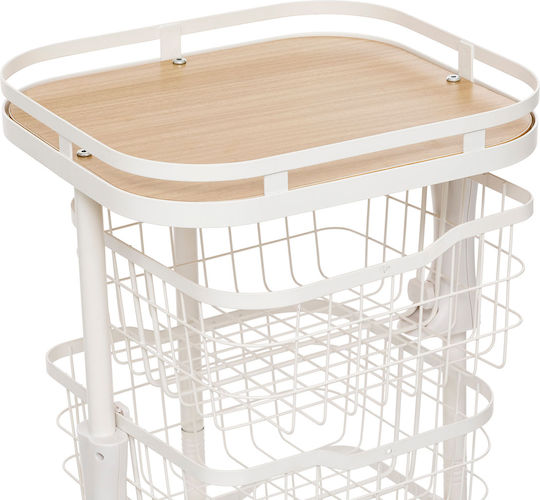 5Five Kitchen Trolley Metallic 6 Tiers Beige 34.4x30.8x93.1cm