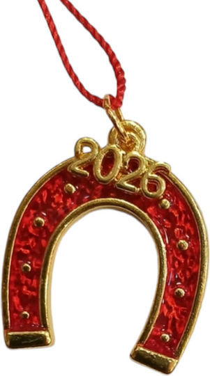 Kalliopi Silver Handmade Tabletop Lucky Charm Horseshoe Red 2026 3x3cm 1pcs