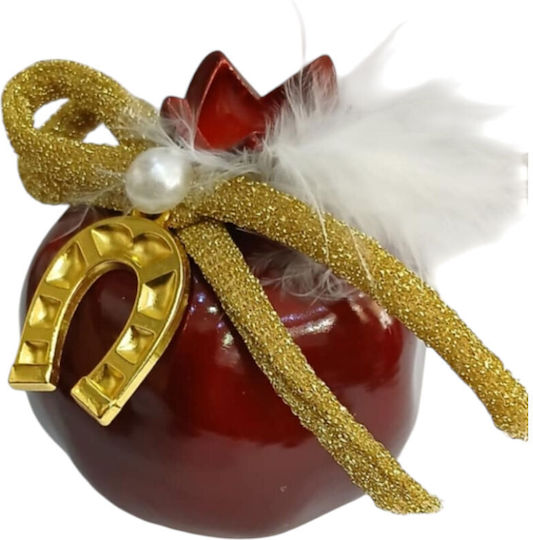Kalliopi Silver Hanging Lucky Charm Pomegranate Red Ceramic 2026 7x7cm 1pcs
