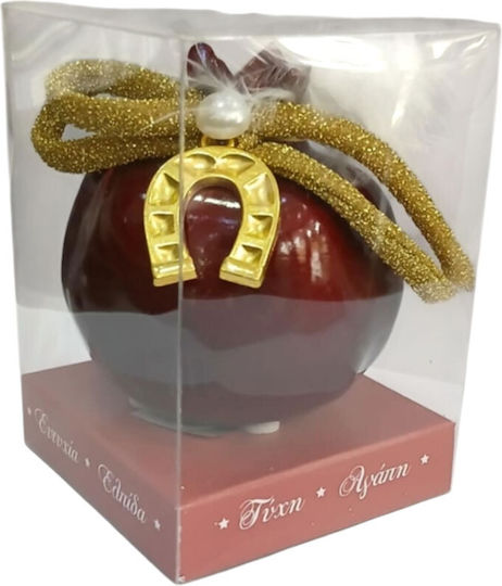 Kalliopi Silver Hanging Lucky Charm Pomegranate Red Ceramic 2026 7x7cm 1pcs