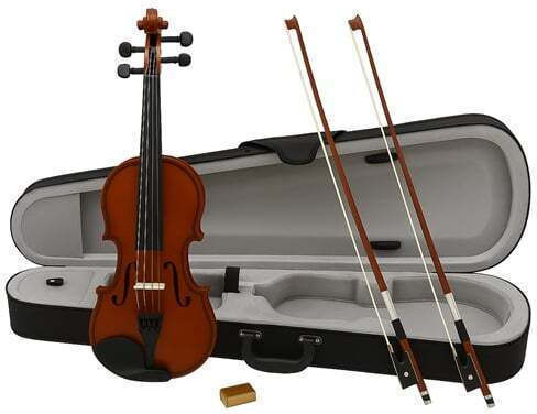 Klassisches Holzgeigen-Set 1/4 Zusätzlich 1/8 Bogen Depox Koffer Inklusive