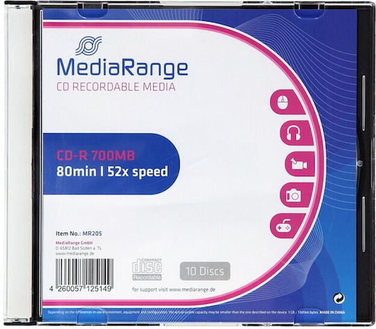 MediaRange Inscripționabil CD-R 52x 700MB 1buc