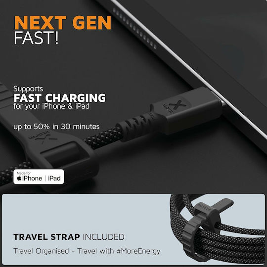 Xtorm USB-C to Lightning Cable 60W Μαύρο 1.5m CX3031
